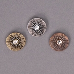 194-028: 15mm Starburst Button with Crystal - (1 pc) 