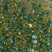 TR5-1165:  HALF PACK Miyuki 5/0 Triangle Emerald Lined Topaz Luster approx 125 grams - TR5-1165_1/2pk