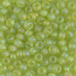 6-143FR:  6/0 Matte Transparent Chartreuse AB Miyuki Seed Bead 