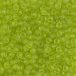 8-143F:  8/0 Matte Transparent Chartreuse Miyuki Seed Bead 