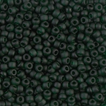 8-156F:  8/0 Matte Transparent Dark Emerald Miyuki Seed Bead 