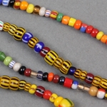 AFR-400:  4-5mm Medium Christmas Beads Glass Ghana 24-inch strand (approx 180 pcs) 