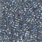 DBM0111:  Transparent Blue Gray Rainbow Gold Luster 10/0 Miyuki Delica Bead 