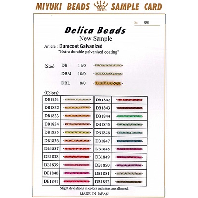 Caravan Beads - - 11/0 Delica Cards: Miyuki Sample Cards which include ...