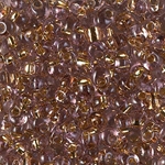 MA4-952:  Miyuki 4mm Magatama 24kt Gold Lined Pale Amethyst 