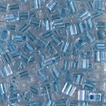 SB-2606:  Miyuki 4mm Square Bead Sparkling Sky Blue Lined Crystal 