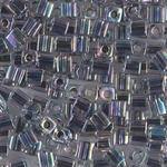 SB-283:  Miyuki 4mm Square Bead Noir Lined Crystal AB 