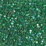 SB18-179:  Miyuki 1.8mm Square Bead Transparent Green AB 