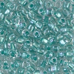 TR5-1528:  Miyuki 5/0 Triangle Sparkling Aqua Green Lined Crystal 