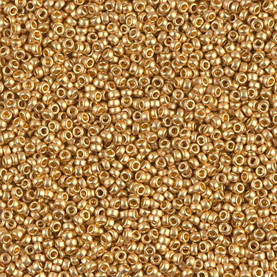 Caravan Beads - Miyuki - 6-191F: 6/0 Matte 24kt Gold Plated Miyuki Seed Bead  #6-191F*