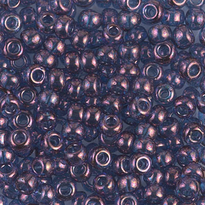 10mm Round Glass Beads - Violet Purple Gold Luster - 10 Beads