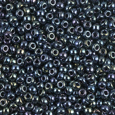 Caravan Beads - Miyuki - 8-456: 8/0 Gunmetal Iris Miyuki Seed Bead 