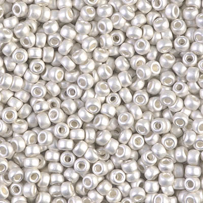 Seed Beads-80 Round-961F Matte Bright Sterling Plated-Miyuki-7 Grams