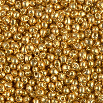 Caravan Beads - Miyuki - 8-193F: 8/0 Matte 24kt Gold Light Plated Miyuki  Seed Bead #8-193F*