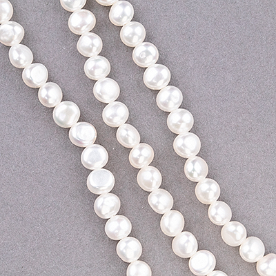 Caravan Beads - - RFP-0020: Potato Pearl White 4-4.5mm 15 inch #RFP-0020