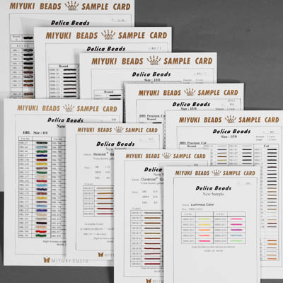 Caravan Beads - - 15/0, 10/0, &amp; 8/0 Delica Cards: Miyuki sample cards ...