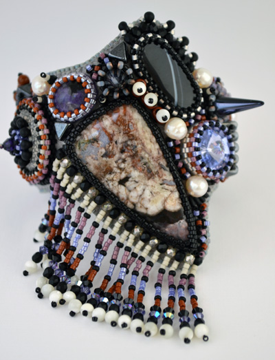 Bead embroidered cuff by Barbara Richardson