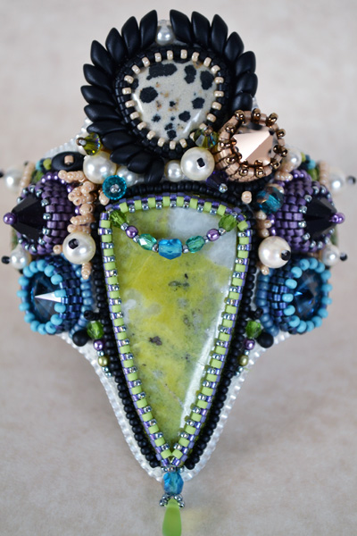 Bead embroidered cuff by Barbara Richardson