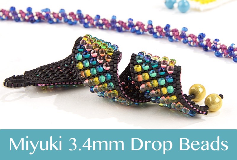 tear drop beads Beadweaving, Kumihimo 5x7-15 drop beads Knitting 65431 5x7mm Lumi Green