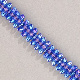 Long Magatama Firefly Wrap Bracelet Tropical Blue Wave