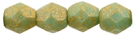 CZF-1078: 4mm Czech Fire Polished - Turquoise Gold Shimmer (50 pcs) 