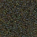 11-335:  HALF PACK 11/0 Cranberry Lined Peridot AB Miyuki Seed Bead approx 125 grams - 11-335_1/2pk