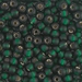 6-27F:  HALF PACK 6/0 Matte Silverlined Dark Emerald  Miyuki Seed Bead approx 125 grams - 6-27F_1/2pk