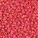 TB-8-407FR:  TUBE 8/0 Matte Op Vermillion Red AB  |  approx 20 grams 