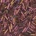 BGL2-301:  HALF PACK 6mm Miyuki Bugle Bead Dark Topaz Rainbow Gold Luster approx 125 grams - BGL2-301_1/2pk