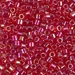 DBL-0172:  HALF PACK Transparent Red AB 8/0 Miyuki Delica Bead 50 grams - DBL-0172_1/2pk
