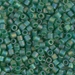 DBL-0858:  HALF PACK Matte Transparent Green AB 8/0 Miyuki Delica Bead 50 grams - DBL-0858_1/2pk
