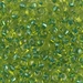 MA4-F44:  HALF PACK Miyuki 4mm Magatama Sparkling Green Lined Chartreuse approx 125 grams - MA4-F44_1/2pk