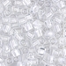 SB-1104:  HALF PACK Miyuki 4mm Square Bead White Lined Crystal approx 125 grams - SB-1104_1/2pk