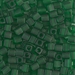 SB-146F:  HALF PACK Miyuki 4mm Square Bead Matte Transparent Green approx 125 grams - SB-146F_1/2pk
