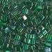 SB-179:  HALF PACK Miyuki 4mm Square Bead Transparent Green AB approx 125 grams - SB-179_1/2pk