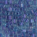 SB-1827:  HALF PACK Miyuki 4mm Square Bead Sparkling Purple Lined Aqua Luster approx 125 grams - SB-1827_1/2pk