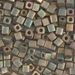 SB-2035:  HALF PACK Miyuki 4mm Square Bead Matte Metallic Khaki Iris approx 125 grams - SB-2035_1/2pk