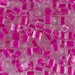 SB-209:  HALF PACK Miyuki 4mm Square Bead Fuchsia Lined Crystal approx 125 grams - SB-209_1/2pk