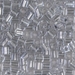 SB-242:  HALF PACK Miyuki 4mm Square Bead Sparkling Pewter Lined Crystal approx 125 grams - SB-242_1/2pk