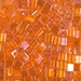 SB-253:  HALF PACK Miyuki 4mm Square Bead Transparent Orange AB approx 125 grams - SB-253_1/2pk