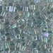 SB-263:  HALF PACK Miyuki 4mm Square Bead Sea Foam Lined Crystal AB approx 125 grams - SB-263_1/2pk