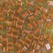 SB-2630:  HALF PACK Miyuki 4mm Square Bead Orange Lined Chartreuse approx 125 grams - SB-2630_1/2pk