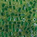 SB-2636:  HALF PACK Miyuki 4mm Square Bead Emerald Lined Chartreuse approx 125 grams - SB-2636_1/2pk