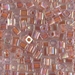 SB-275:  HALF PACK Miyuki 4mm Square Bead Dark Peach Lined Crystal AB approx 125 grams - SB-275_1/2pk