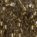 SB-955: HALF PACK Miyuki 4mm Square Bead 24kt Gold Lined Pale Gray approx 50 grams - SB-955_1/2pk