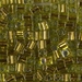 SB-975: HALF PACK Miyuki 4mm Square Bead Copper Lined Pale Chartreuse approx 50 grams - SB-975_1/2pk