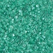 SB18-219:  HALF PACK Miyuki 1.8mm Square Bead Dark Mint Green Lined Crystal approx 125 grams - SB18-219_1/2pk