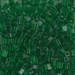 SB3-146:  HALF PACK Miyuki 3mm Square Bead Transparent Green approx 125 grams - SB3-146_1/2pk