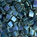 TL-2064:  HALF PACK Matte Metallic Blue Green Iris Miyuki Tila Bead approx 50 grams - TL-2064_1/2pk