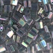 TL-2440D:  HALF PACK Dark Transparent Gray Rainbow Luster Miyuki Tila Bead approx 50 grams - TL-2440D_1/2pk